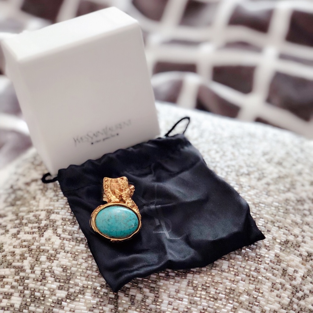 YSL Yves Saint Laurent turquoise Arty Ring